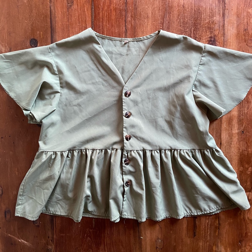 Green peplum